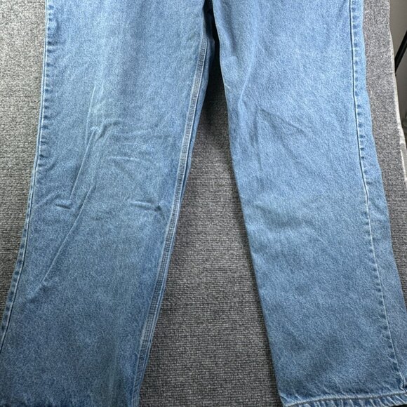 Carhartt Men’s Denim Jeans 46x32 Relaxed Light Wash B460 LVB Work Casual W Logo - Picture 3 of 13